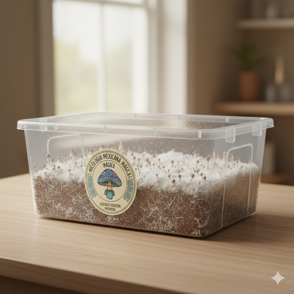 Monotubo estilo "shoebox" ya inoculado.